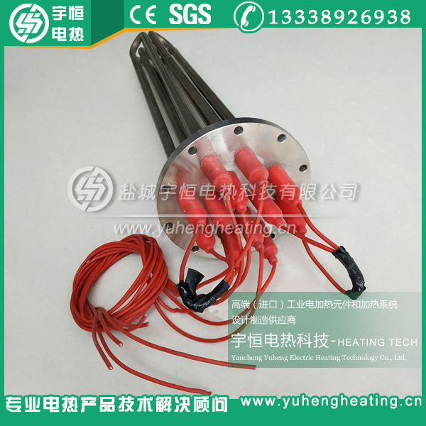 带硅胶防水压头法兰加热管
