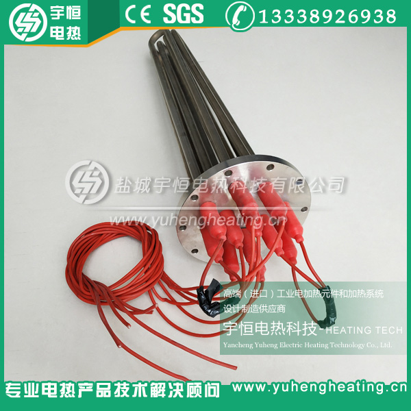 带硅胶防水压头法兰加热管